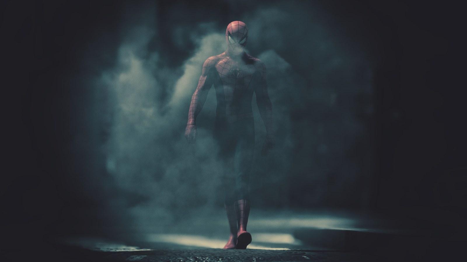 Masked Hero Walking Through Smoke — Fantasy wallpaper