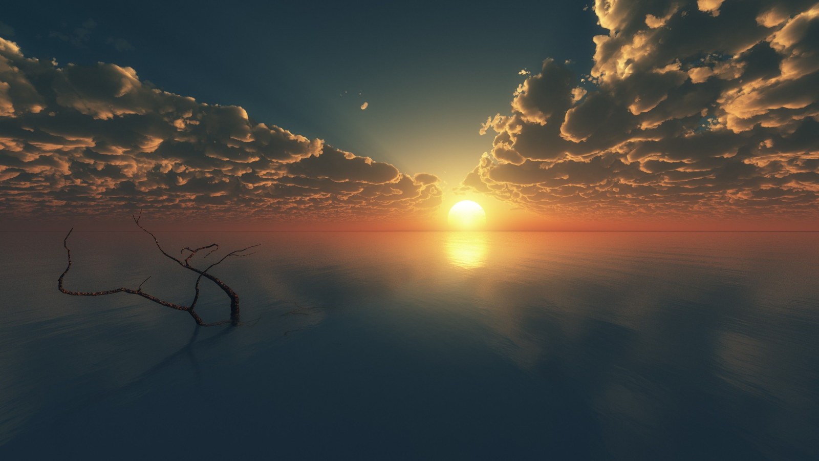 Sky of Sunrise in Navy Tones — Sunsets & Sunrises wallpaper
