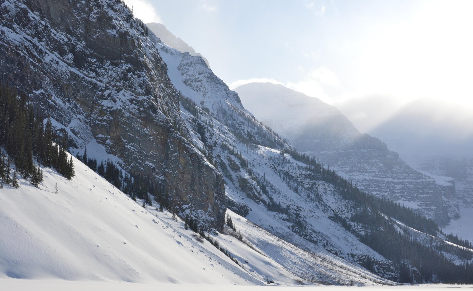 Misty Winter Lake, Alberta — Nature wallpaper
