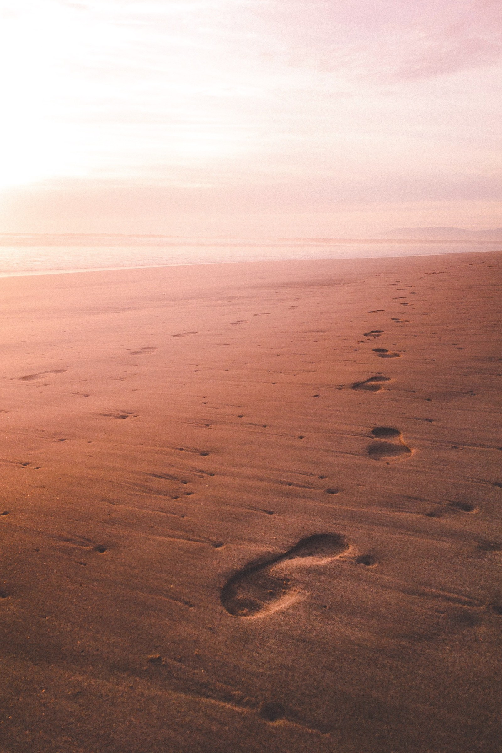 Footprints in Red Sand — Ocean & Beach wallpaper