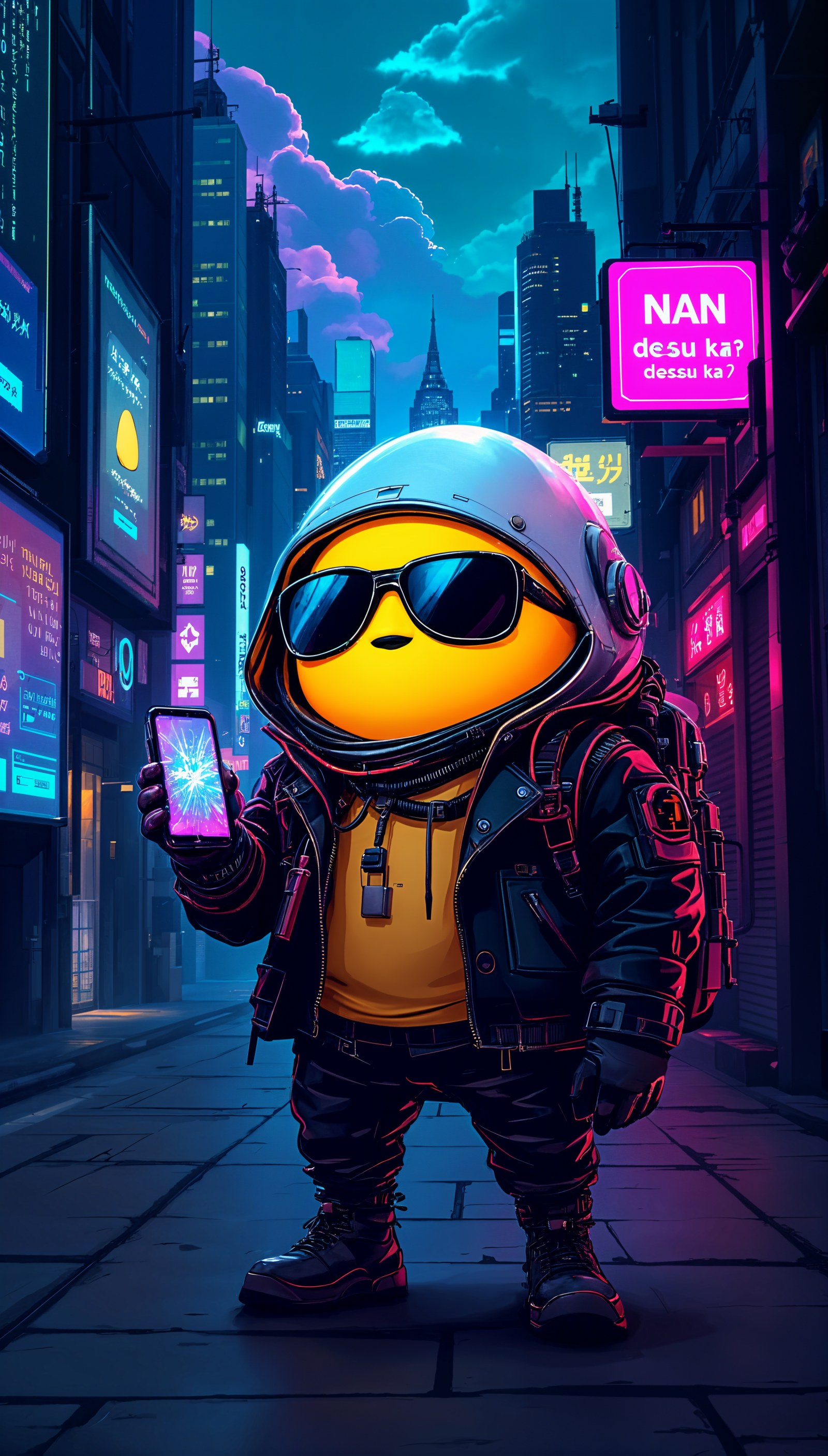 City Street in Cool Navy Light — City wallpaper