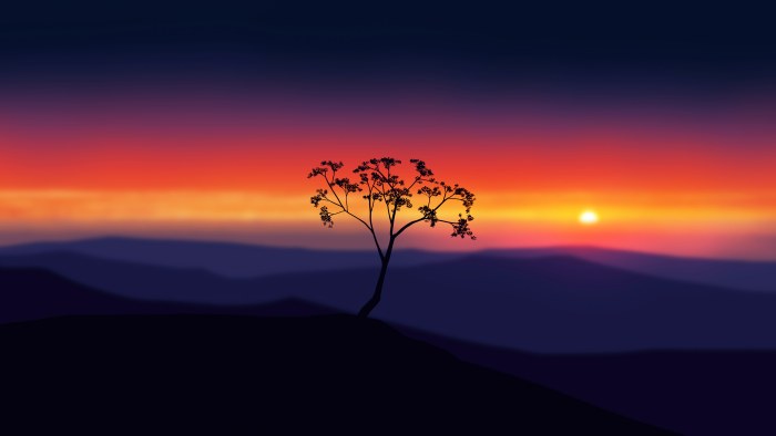 Stunning Sunset over Mountains at Sunset — Sunsets & Sunrises wallpaper