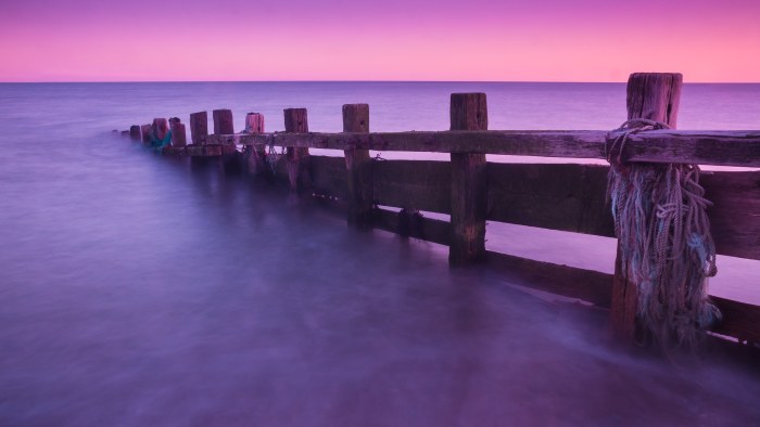 Purple Long Exposure Pier 4K Wallpaper — Nature wallpaper
