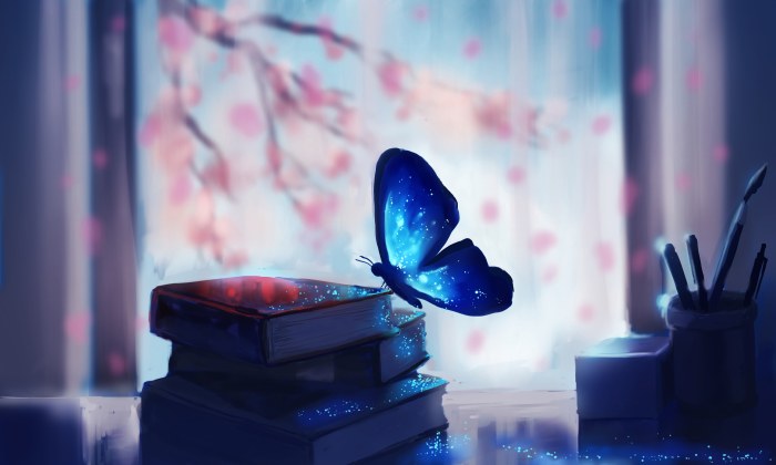 Blue Butterfly Books Fantasy Wallpaper — Fantasy wallpaper
