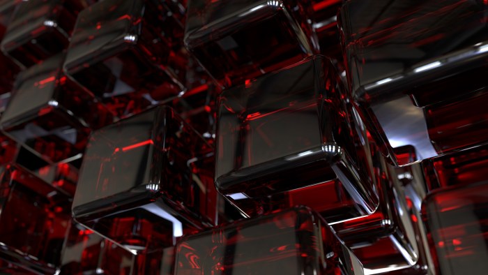 Glossy Red and Black Cubic Structure Wallpaper — Abstract wallpaper