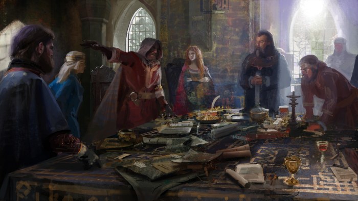 Dwarves Gathered in a Great Hall — Fantasy wallpaper