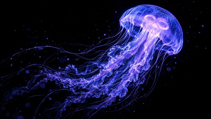 Glowing Purple Jellyfish 4K AMOLED Wallpaper — OLED & AMOLED wallpaper