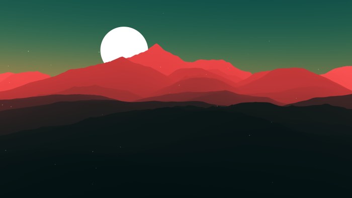 Moon and Mountains in Emerald Light — Sunsets & Sunrises wallpaper