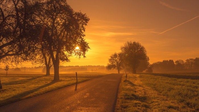 Landscape in Warm Orange Light — Sunsets & Sunrises wallpaper