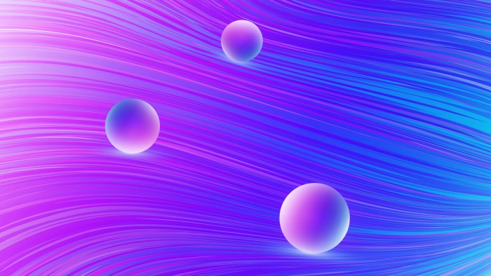 Purple Neon Waves and Spheres Wallpaper — Abstract wallpaper