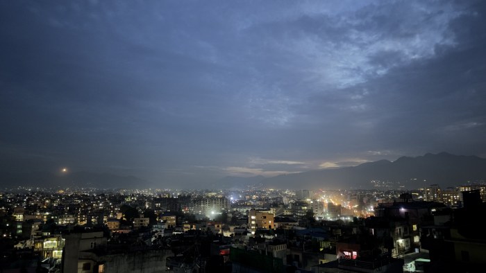 Nighttime Mountains in Kathmandu — City wallpaper