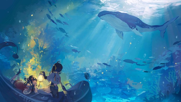 Coral Reef in Cool Teal Light — Underwater wallpaper