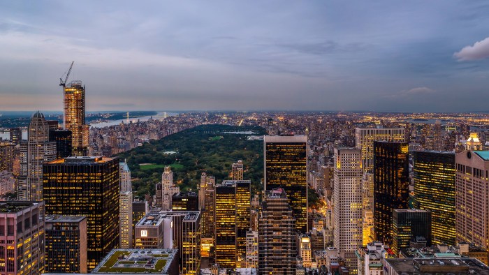 Dense Urban Skyline at Dusk 4K Wallpaper — City wallpaper