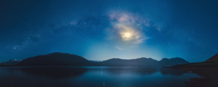 Starry Night Above a Calm Lake Wallpaper — Nature wallpaper