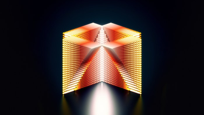 Glowing Metallic Cylinder Design Wallpaper — Abstract wallpaper