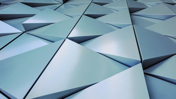 Silver Triangular Surface Wallpaper — Abstract wallpaper