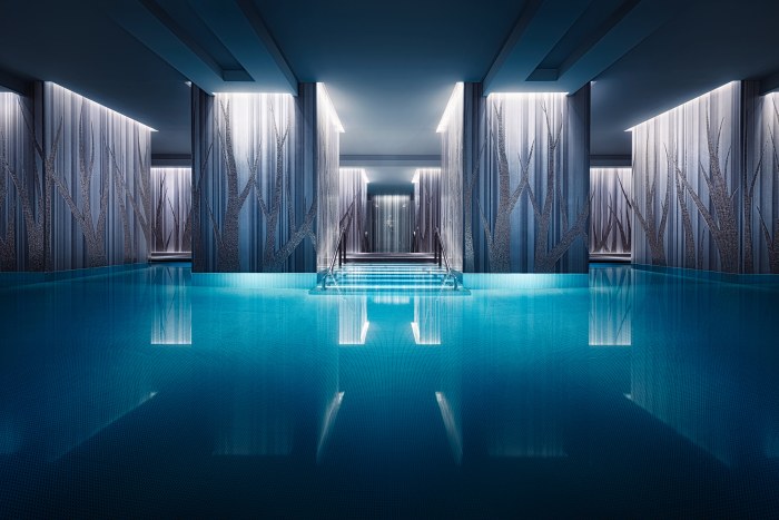 Hotel Pool Water Columns Modern Architecture Wallpaper — Architecture wallpaper