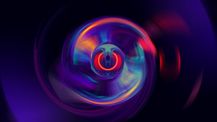 Glowing Blue and Orange Spiral Wallpaper — Abstract wallpaper