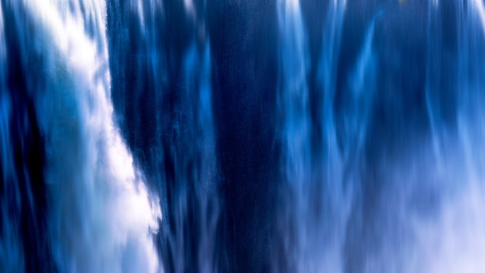 Blue Waterfall Streams Close-Up — Waterfalls wallpaper