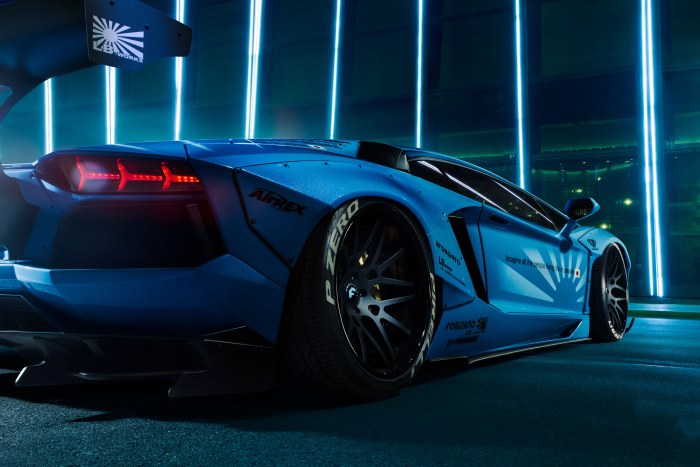 Lamborghini Aventador Lb Performance Body Kit Blue Wallpaper — Cars wallpaper