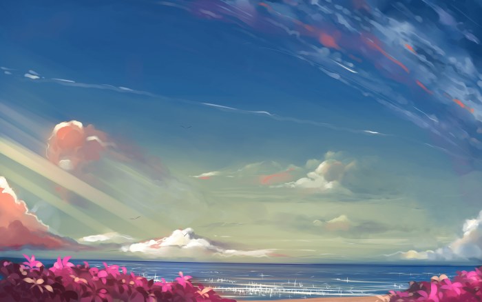 Sky of Landscape in Blue Tones — Anime wallpaper