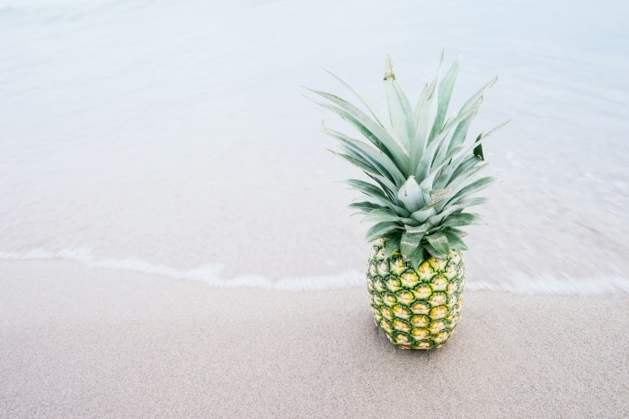 Pineapple on White Sand — Minimal wallpaper