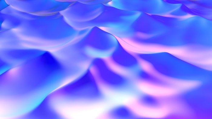 Blue and Purple Neon Waves Wallpaper — Abstract wallpaper