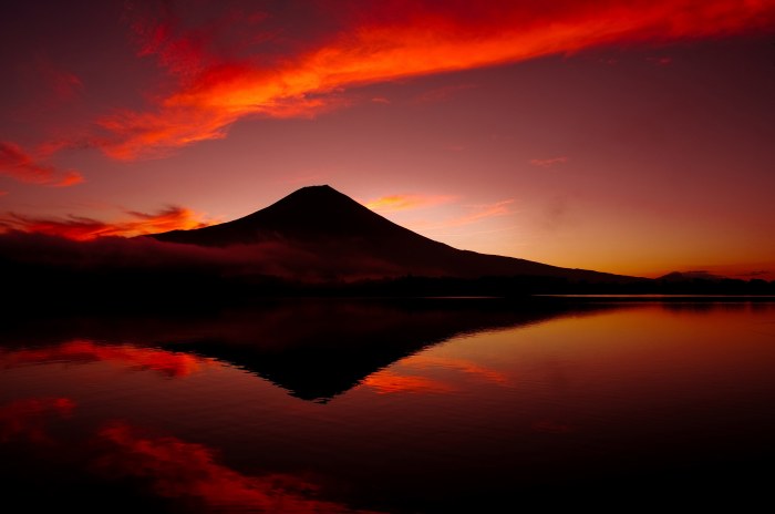 Mount Fuji Twilight Lake Japan Wallpaper — Nature wallpaper