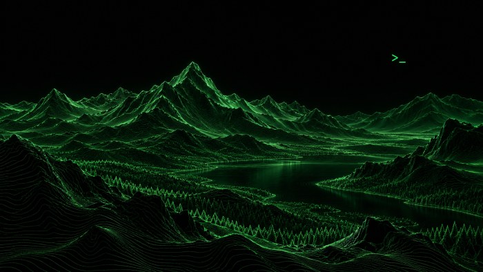 Linux Command Line Mountains 4K Wallpaper — Linux wallpaper