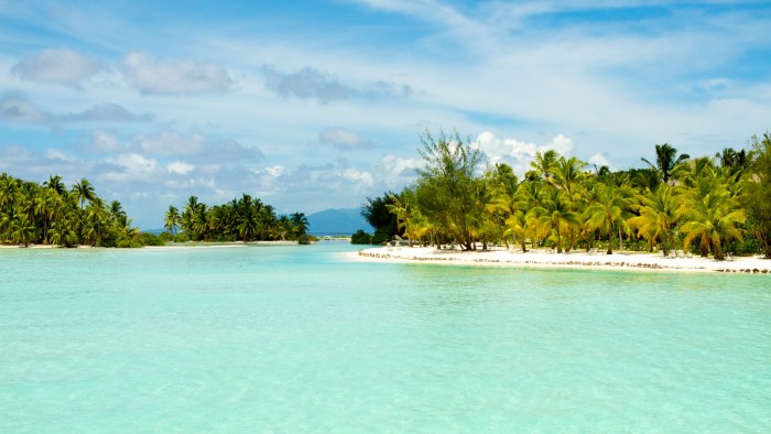 Turquoise Tropical Island Lagoon 4K Wallpaper — Nature wallpaper