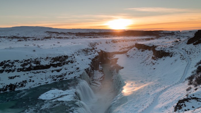 Sunrise Waterfall Desktop Background — Sunsets & Sunrises wallpaper