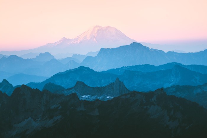 Layered Blue Mountains at Dawn Wallpaper — Nature wallpaper