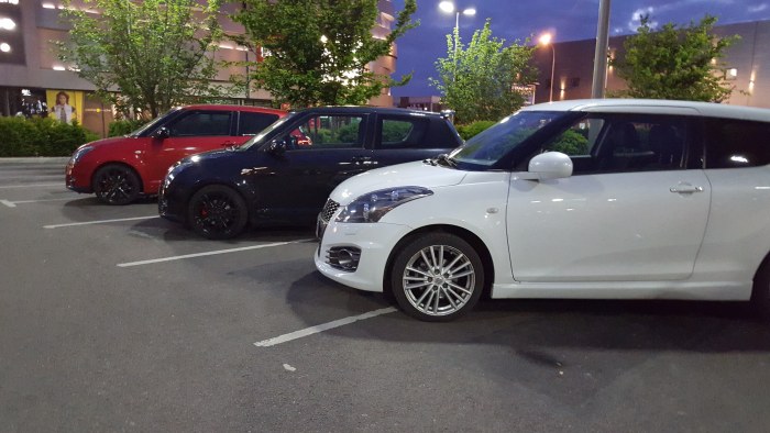 Row of Parked Hatchbacks — Cars wallpaper