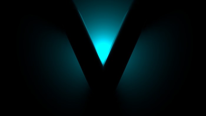 Teal Neon V Shape Wallpaper — Abstract wallpaper