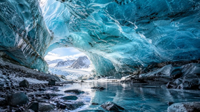 Blue Glacier Cave 4K Wallpaper — Nature wallpaper