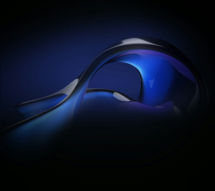 Dark Blue Fluid Curves Wallpaper — Abstract wallpaper