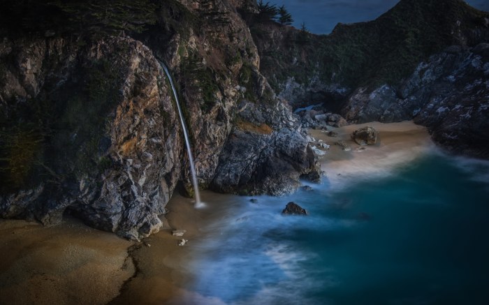 Coastal Cliff Waterfall — Waterfalls wallpaper