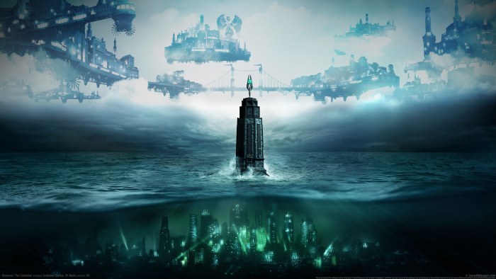 Cool-Toned Ocean with Tower — Underwater wallpaper