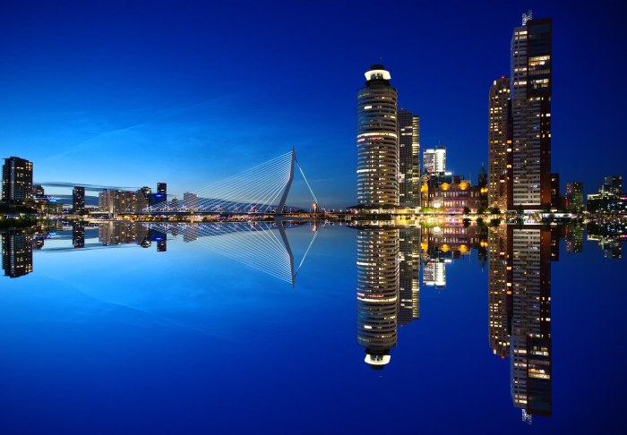 Rotterdam Netherlands Nightscape Wallpaper — City wallpaper