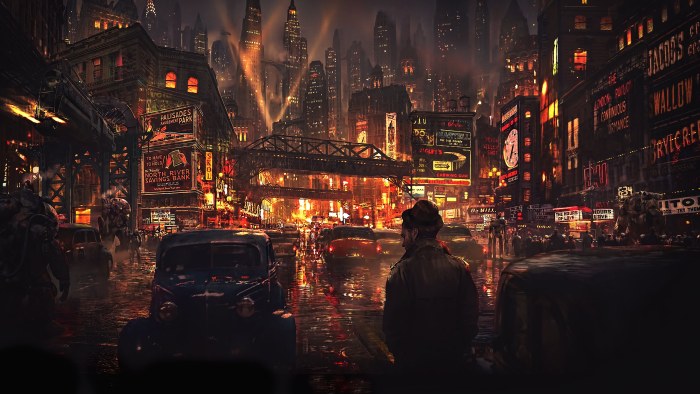 Nighttime Cityscape with City Street — City wallpaper