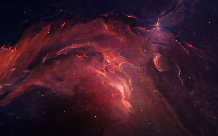 Fiery Red Cosmic Nebula Wallpaper — Space wallpaper