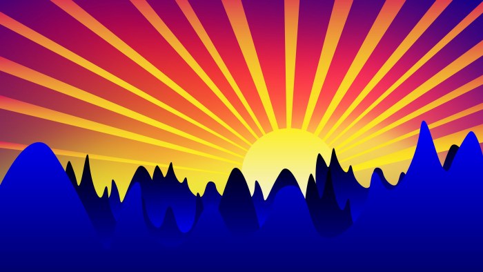 Navy Mountains at Sunrise — Sunsets & Sunrises wallpaper