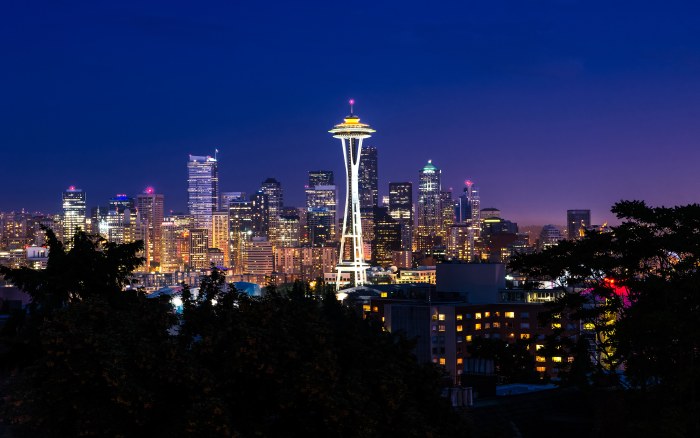 Space Needle Tower Nightscape Seattle Washington Wallpaper — City wallpaper