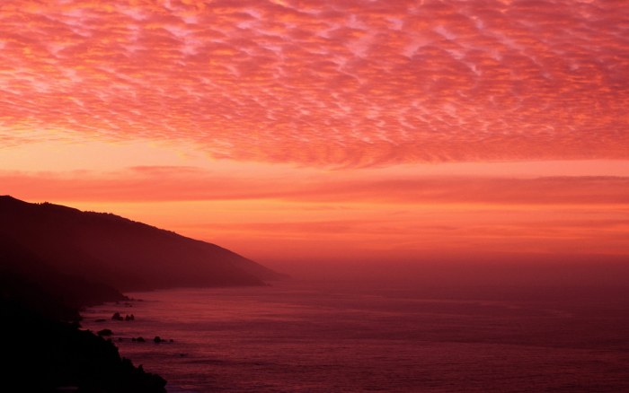 Pink Clouds Above a Coastal Sunset Wallpaper — Nature wallpaper