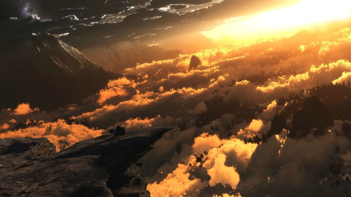Golden Cloud Peaks — Mountains wallpaper