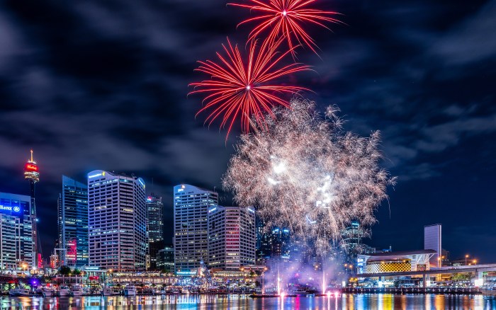 Fireworks Darling Harbour Night Sky Sydney Wallpaper — City wallpaper
