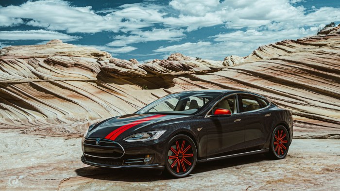 Red-Striped Sedan in the Desert — Cars wallpaper
