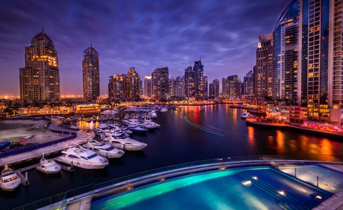 Dubai Marina Canal City Nightscape Wallpaper — City wallpaper