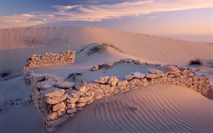 Stone Ruins Among Sand Dunes Wallpaper — Nature wallpaper