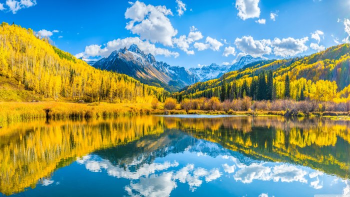 Fall Lake Mountain Landscape Ultrahd — Nature wallpaper